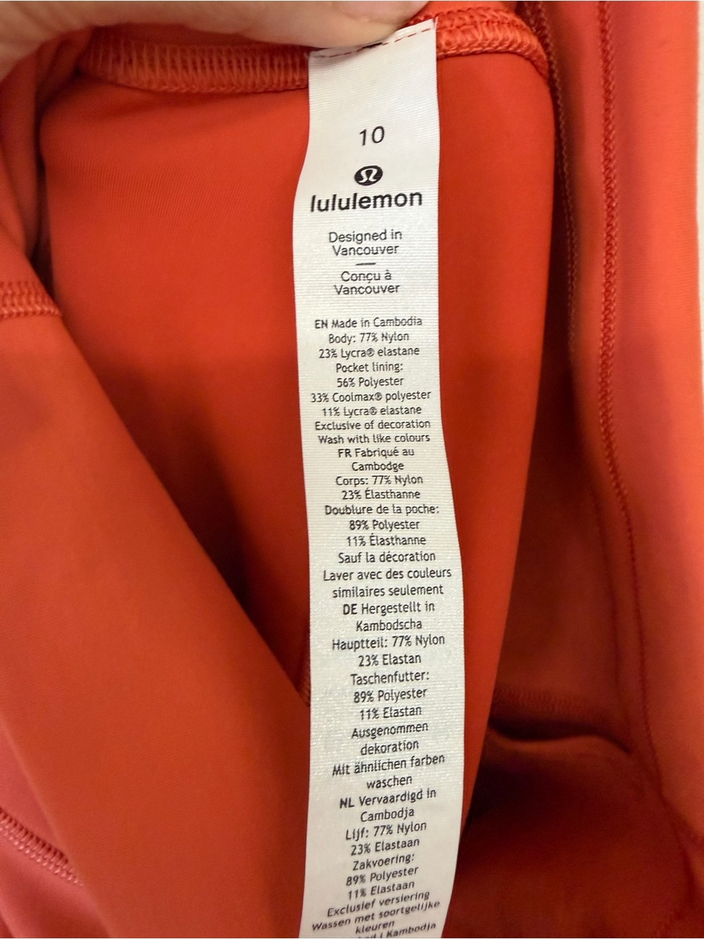 Lululemon High-Rise Rust Orange Active Leggings Size Medium - Picture 6 of 10